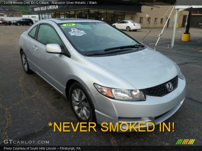 Alabaster Silver Metallic / Black 2009 Honda Civic EX-L Coupe