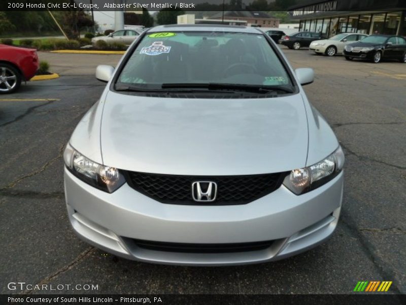 Alabaster Silver Metallic / Black 2009 Honda Civic EX-L Coupe