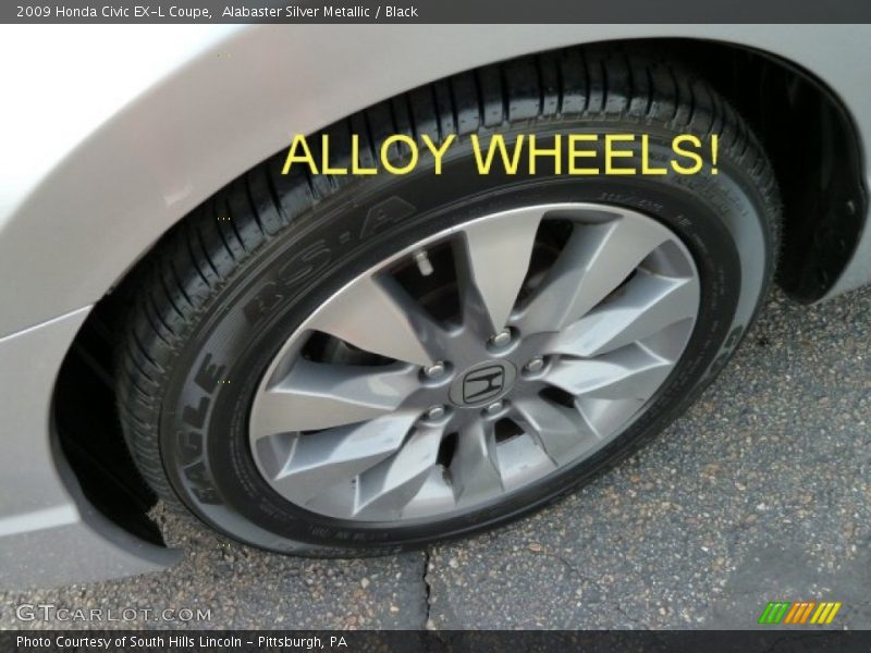 Alabaster Silver Metallic / Black 2009 Honda Civic EX-L Coupe