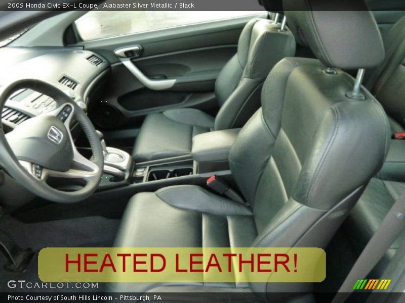 Alabaster Silver Metallic / Black 2009 Honda Civic EX-L Coupe