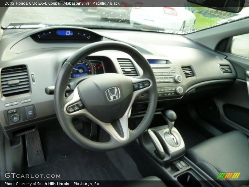 Alabaster Silver Metallic / Black 2009 Honda Civic EX-L Coupe