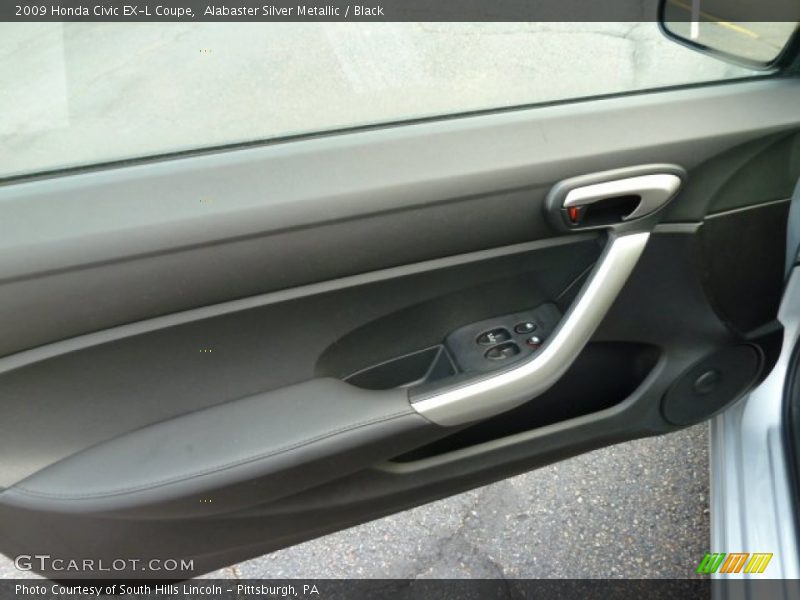 Alabaster Silver Metallic / Black 2009 Honda Civic EX-L Coupe