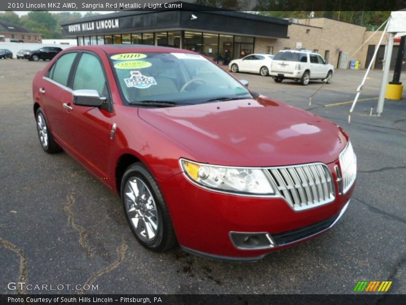 Sangria Red Metallic / Light Camel 2010 Lincoln MKZ AWD