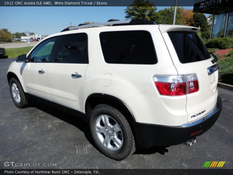 White Diamond Tricoat / Ebony 2012 GMC Acadia SLE AWD