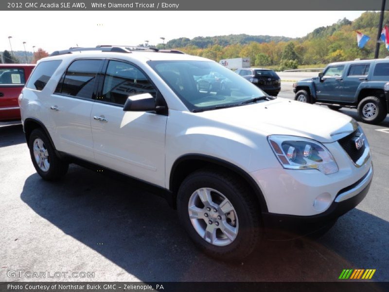 White Diamond Tricoat / Ebony 2012 GMC Acadia SLE AWD