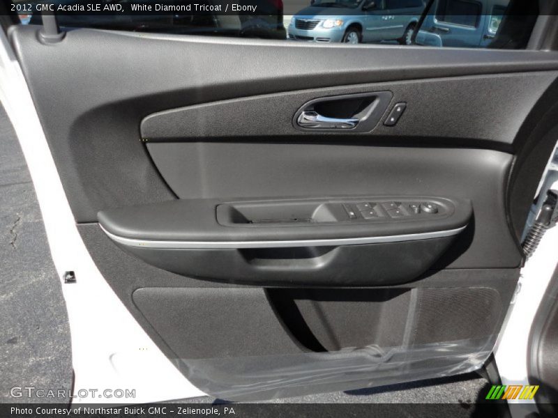 White Diamond Tricoat / Ebony 2012 GMC Acadia SLE AWD