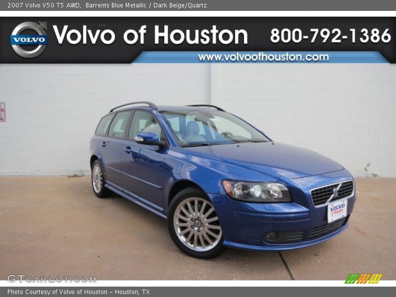 Barrents Blue Metallic / Dark Beige/Quartz 2007 Volvo V50 T5 AWD