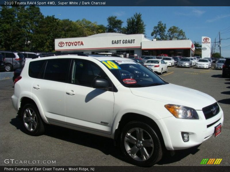 Super White / Dark Charcoal 2010 Toyota RAV4 Sport 4WD