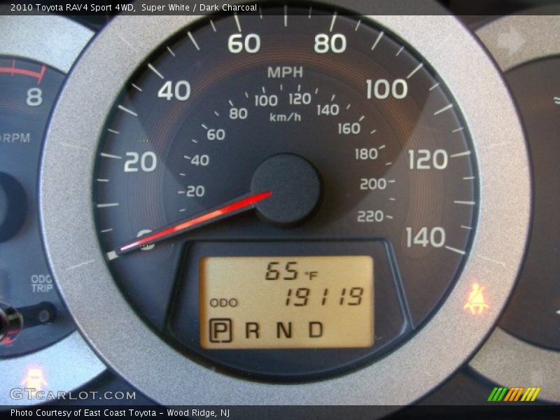 Super White / Dark Charcoal 2010 Toyota RAV4 Sport 4WD