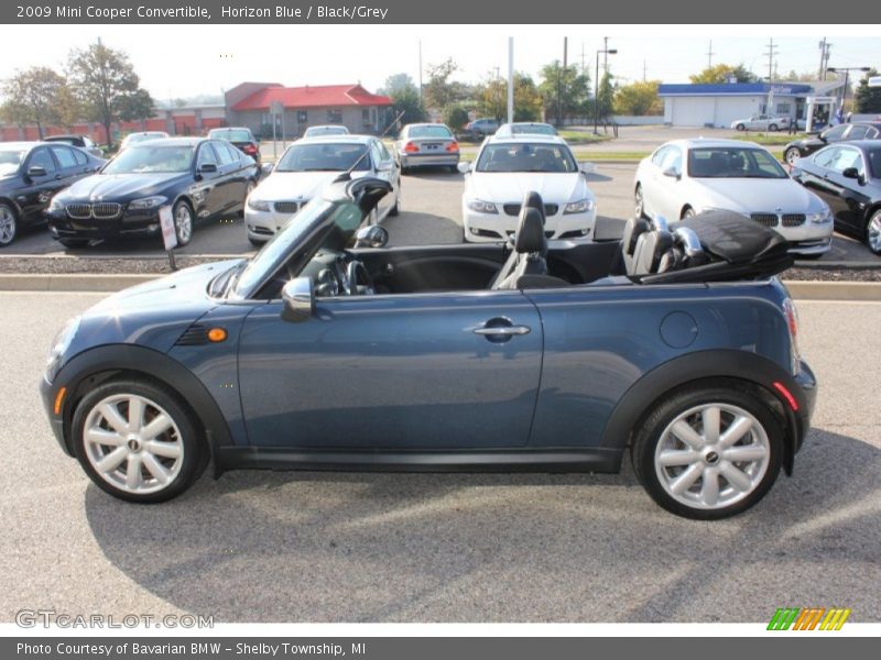 Horizon Blue / Black/Grey 2009 Mini Cooper Convertible