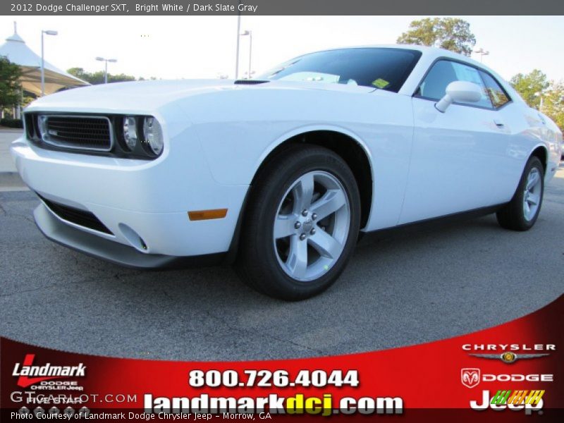 Bright White / Dark Slate Gray 2012 Dodge Challenger SXT