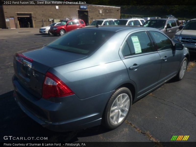 Steel Blue Metallic / Charcoal Black 2012 Ford Fusion SEL