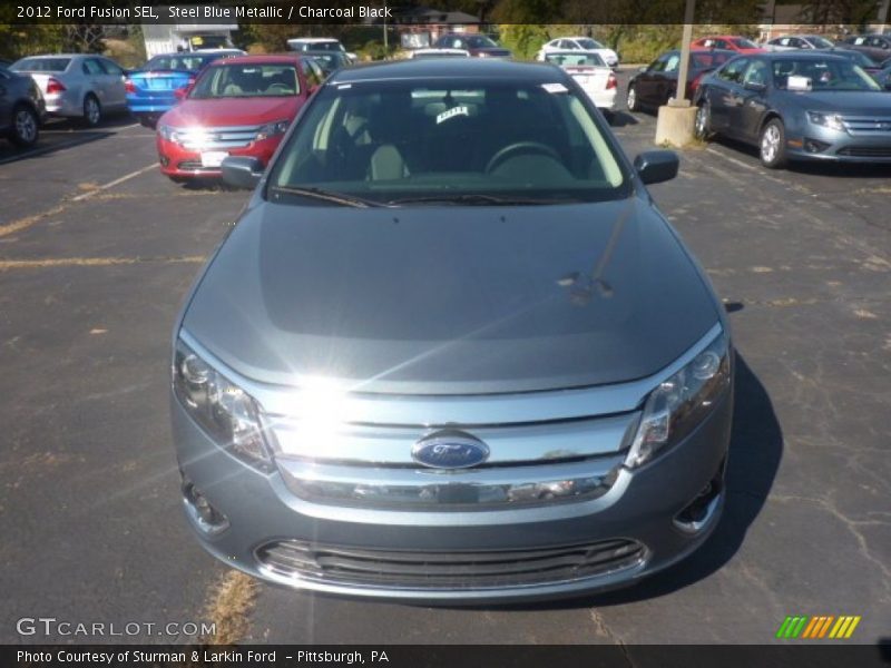 Steel Blue Metallic / Charcoal Black 2012 Ford Fusion SEL