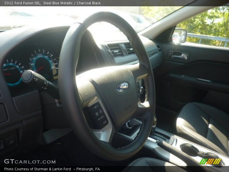 Steel Blue Metallic / Charcoal Black 2012 Ford Fusion SEL