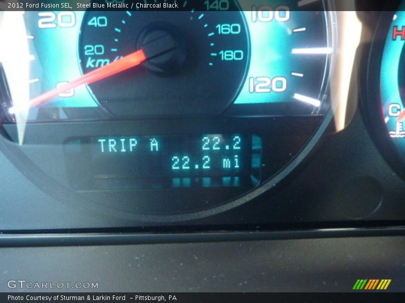 Steel Blue Metallic / Charcoal Black 2012 Ford Fusion SEL