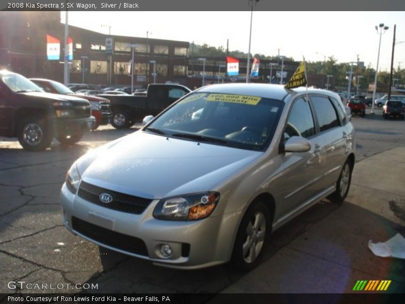 Silver / Black 2008 Kia Spectra 5 SX Wagon