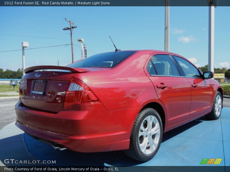 Red Candy Metallic / Medium Light Stone 2012 Ford Fusion SE