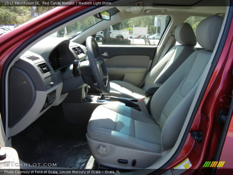 Red Candy Metallic / Medium Light Stone 2012 Ford Fusion SE