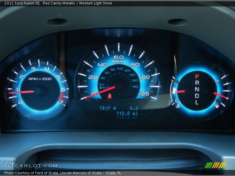 Red Candy Metallic / Medium Light Stone 2012 Ford Fusion SE