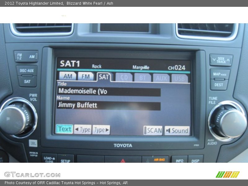 Blizzard White Pearl / Ash 2012 Toyota Highlander Limited