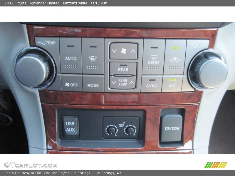 Controls of 2012 Highlander Limited