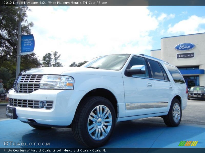White Platinum Metallic Tri-Coat / Stone 2012 Lincoln Navigator 4x2