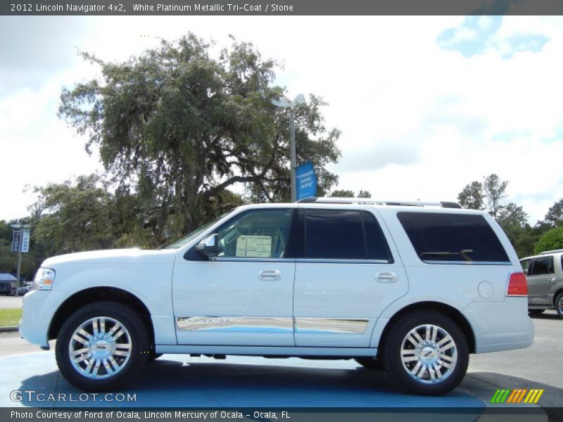 White Platinum Metallic Tri-Coat / Stone 2012 Lincoln Navigator 4x2