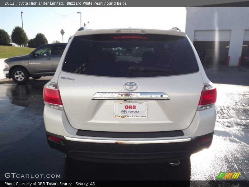 Blizzard White Pearl / Sand Beige 2012 Toyota Highlander Limited