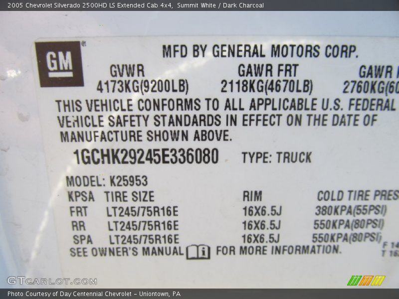 Summit White / Dark Charcoal 2005 Chevrolet Silverado 2500HD LS Extended Cab 4x4