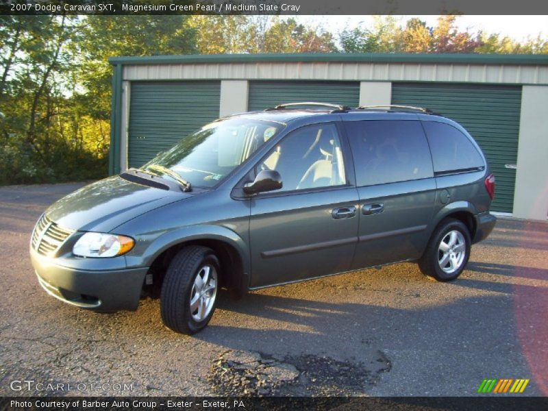Magnesium Green Pearl / Medium Slate Gray 2007 Dodge Caravan SXT