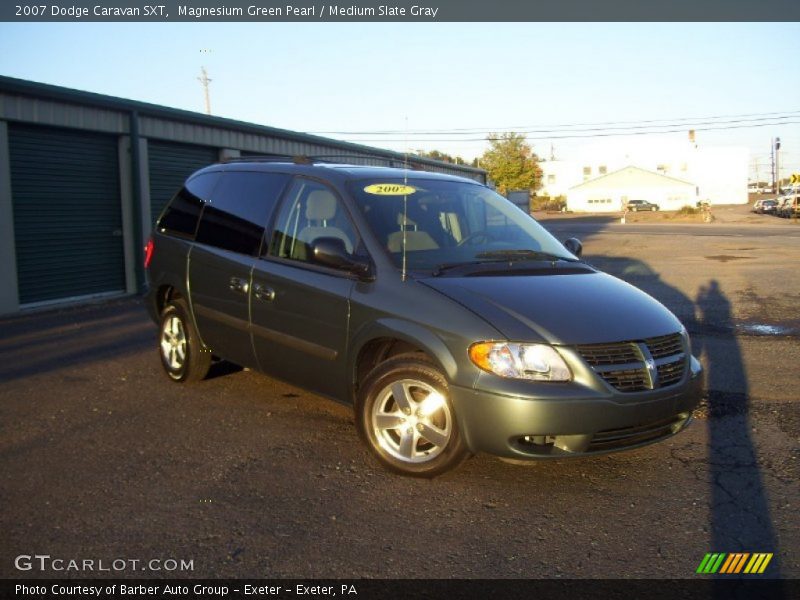 Magnesium Green Pearl / Medium Slate Gray 2007 Dodge Caravan SXT