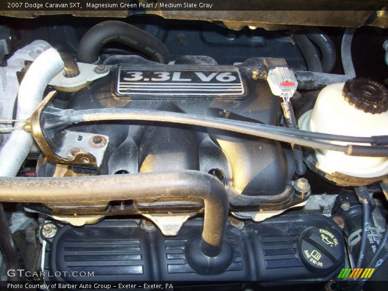 Magnesium Green Pearl / Medium Slate Gray 2007 Dodge Caravan SXT