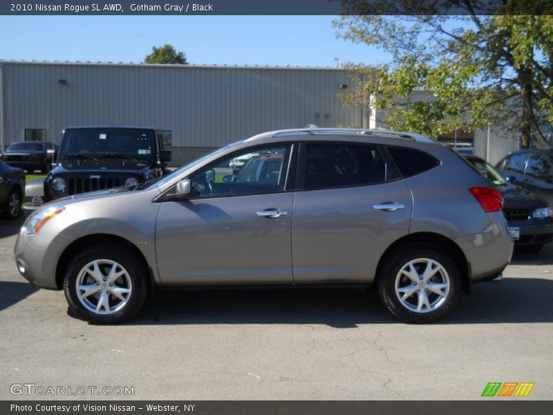 Gotham Gray / Black 2010 Nissan Rogue SL AWD