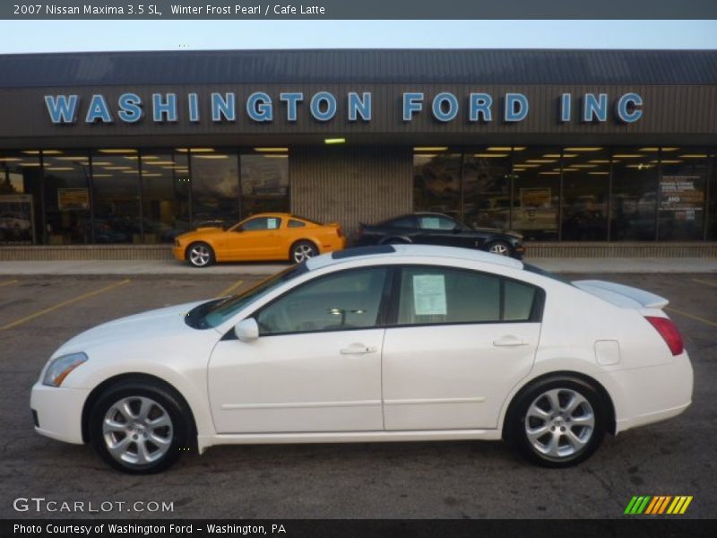 Winter Frost Pearl / Cafe Latte 2007 Nissan Maxima 3.5 SL