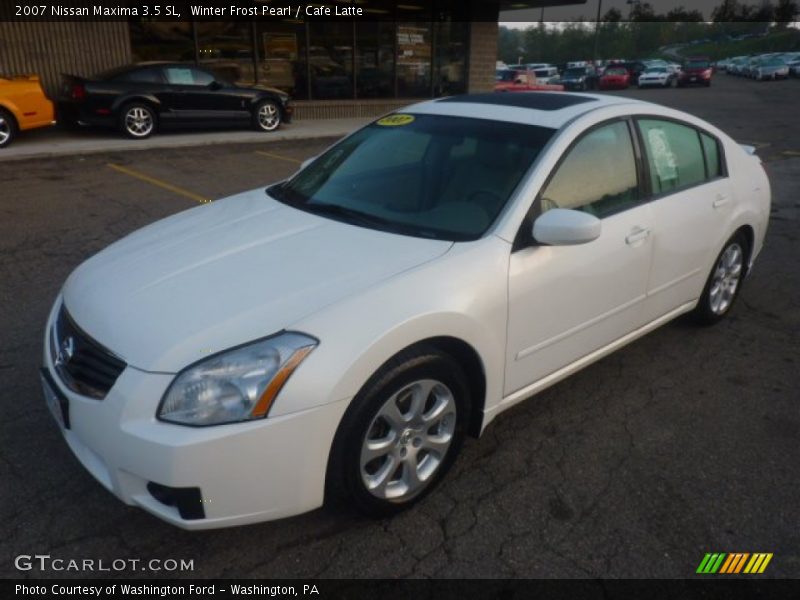 Winter Frost Pearl / Cafe Latte 2007 Nissan Maxima 3.5 SL