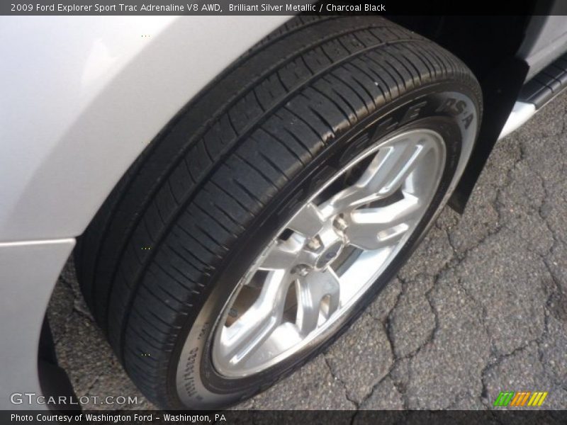 Brilliant Silver Metallic / Charcoal Black 2009 Ford Explorer Sport Trac Adrenaline V8 AWD