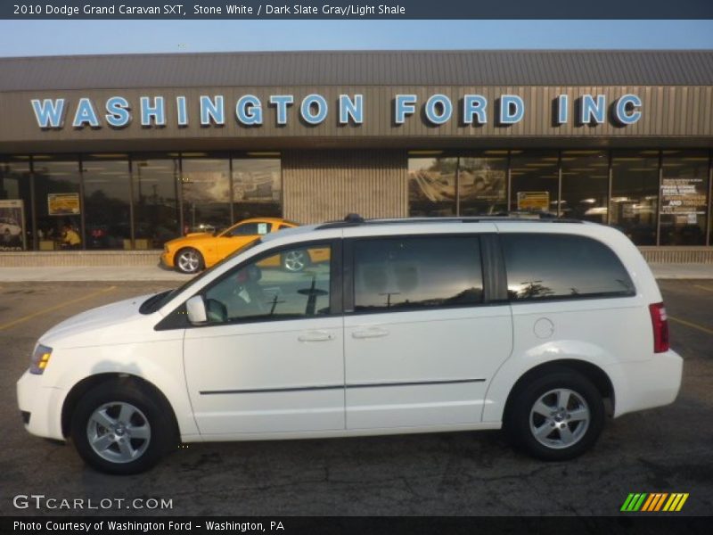 Stone White / Dark Slate Gray/Light Shale 2010 Dodge Grand Caravan SXT
