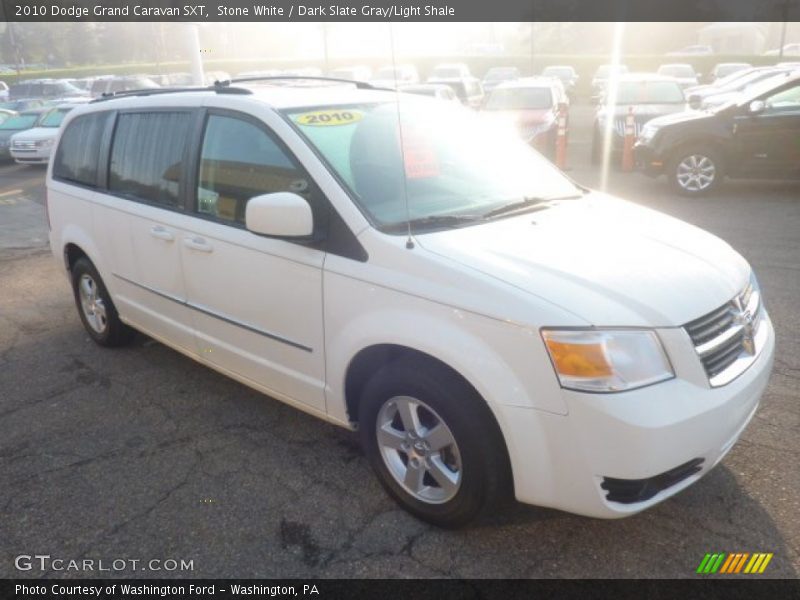 Stone White / Dark Slate Gray/Light Shale 2010 Dodge Grand Caravan SXT