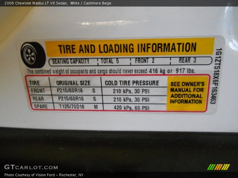 White / Cashmere Beige 2006 Chevrolet Malibu LT V6 Sedan