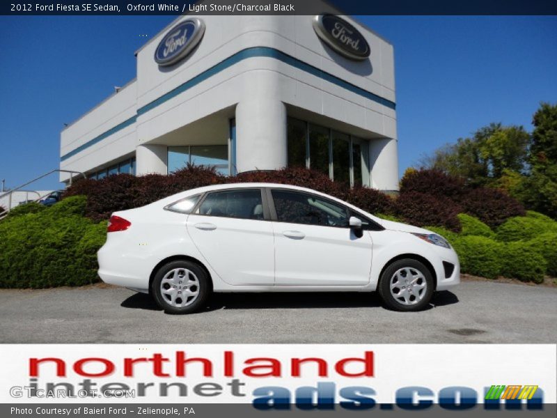 Oxford White / Light Stone/Charcoal Black 2012 Ford Fiesta SE Sedan