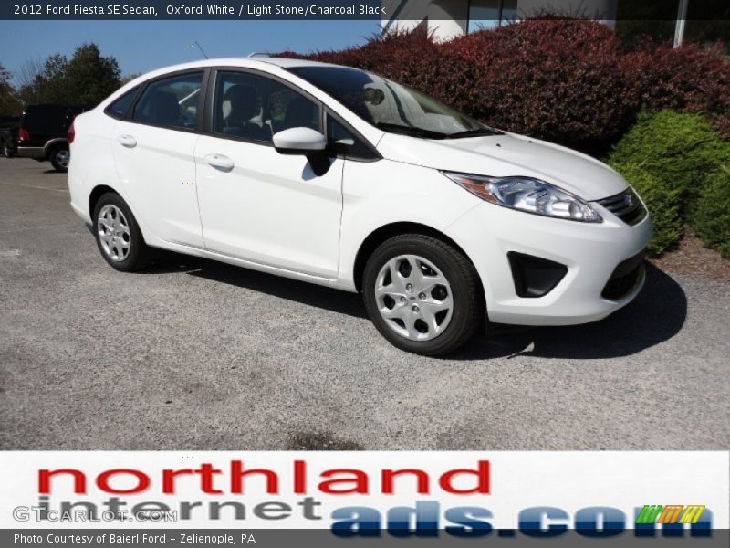 Oxford White / Light Stone/Charcoal Black 2012 Ford Fiesta SE Sedan