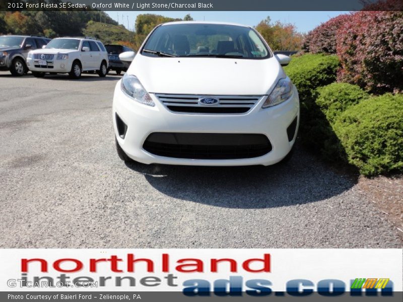 Oxford White / Light Stone/Charcoal Black 2012 Ford Fiesta SE Sedan