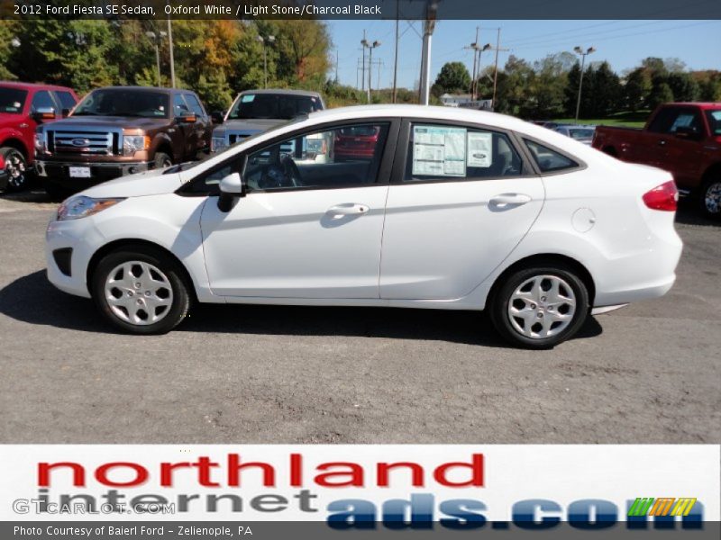 Oxford White / Light Stone/Charcoal Black 2012 Ford Fiesta SE Sedan