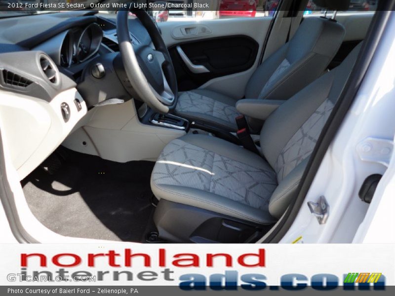 Oxford White / Light Stone/Charcoal Black 2012 Ford Fiesta SE Sedan