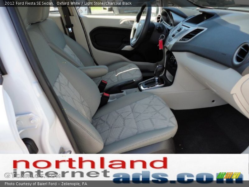 Oxford White / Light Stone/Charcoal Black 2012 Ford Fiesta SE Sedan