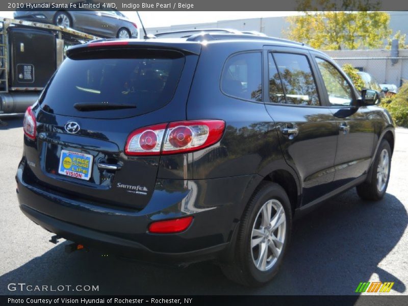 Indigo Blue Pearl / Beige 2010 Hyundai Santa Fe Limited 4WD