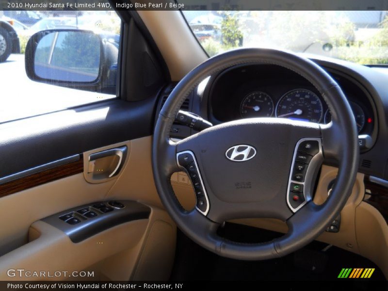 Indigo Blue Pearl / Beige 2010 Hyundai Santa Fe Limited 4WD