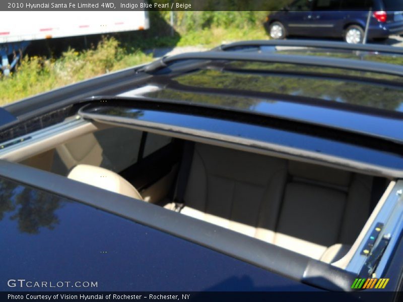 Indigo Blue Pearl / Beige 2010 Hyundai Santa Fe Limited 4WD