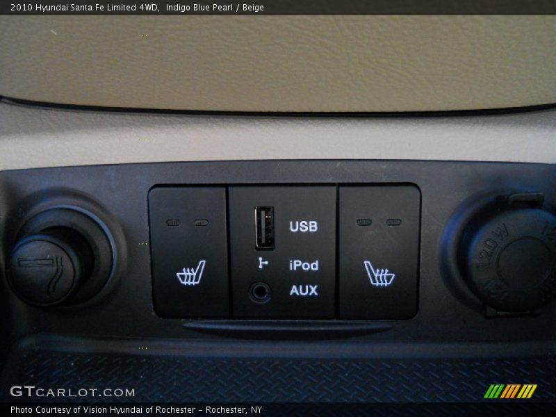 Indigo Blue Pearl / Beige 2010 Hyundai Santa Fe Limited 4WD