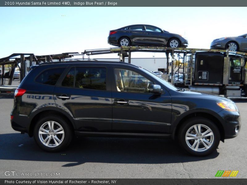Indigo Blue Pearl / Beige 2010 Hyundai Santa Fe Limited 4WD